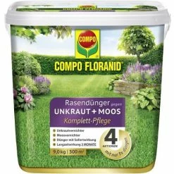 COMPO FLORANID® Rasendünger Gegen Unkraut + Moos Komplettpflege - 9 Kg Für 300 M²