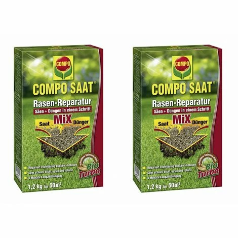 COMPO SAAT® Rasen-Reparatur Mix 1,2 kg 2er Set für 100 m² COMPO SAAT® Rasen-Reparatur Mix 1,2 Kg 2er Set Für 100 M² -COMPO Shop 11093979 1