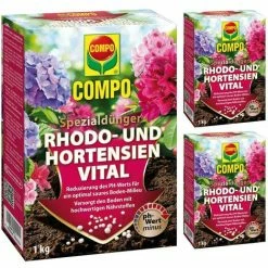 3 X 1kg COMPO Rhodo- Und Hortensien Vital Moorbeetpflanzen NPK-Dünger