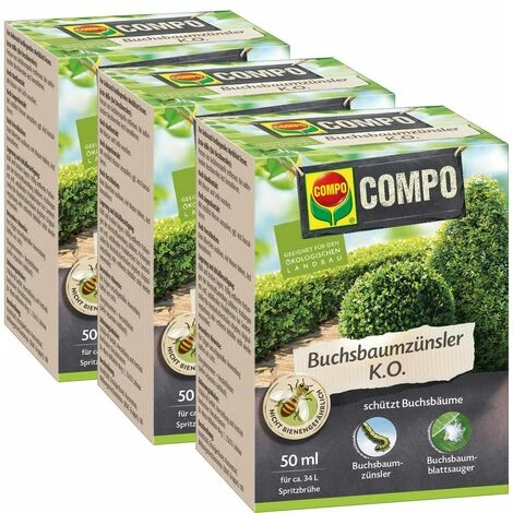 3 x 50ml COMPO Buchsbaumzünsler K.O. Zünsler-Frei Blattsauger 3 X 50ml COMPO Buchsbaumzünsler K.O. Zünsler-Frei Blattsauger -COMPO Shop 26506695 1