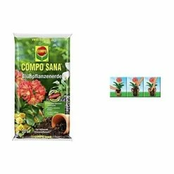 COMPO SANA BLÜHPFLANZENERDE MIT 12 WOCHEN DÜNGER FÜR ALLE BLÜHENDEN ZIMMERPFLANZEN, KULTURSUBSTRAT, 20 LITER, BRAUN