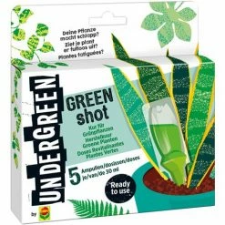 Undergreen By Compo Green Shot, Kur Für Grünpflanzen Und Palmen, Aufbaukur, 5 Ampullen Je 30 Ml, Transparent